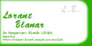 lorant blanar business card